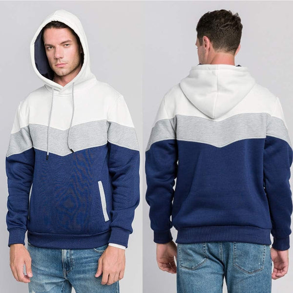 Mens Hooded Sweatshirt Casual Long Sleeve Drawstring Print Pullover Hoodies