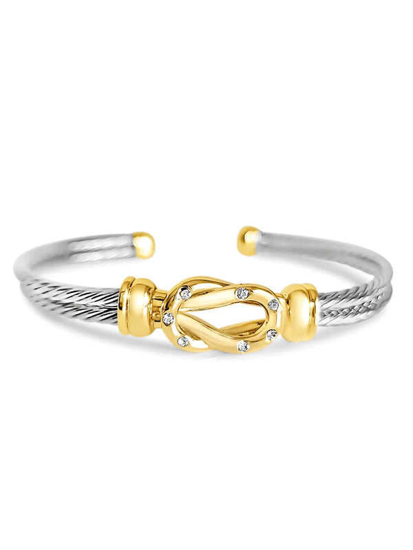 Reef Knot 18K Gold Filled Silver Cable Bracelet