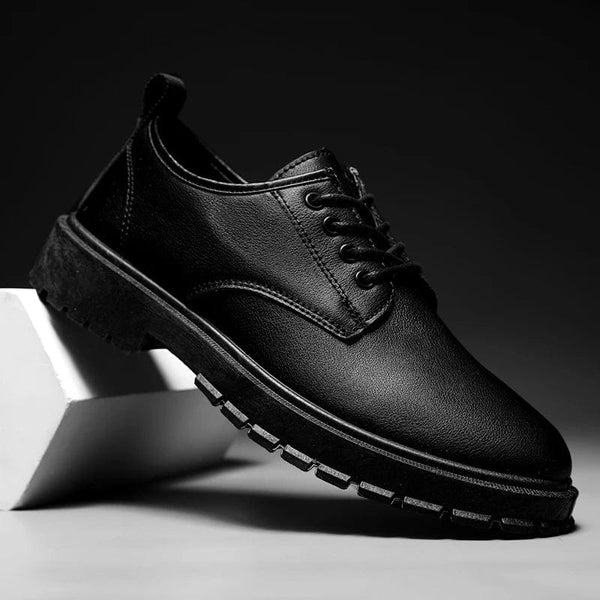 Men'S Leather Shoes Casual Comfort Black Formal Oxfords for Men Lightweight Office Shoes